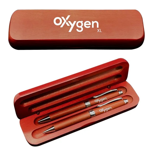 Premade Wooden Box + Terrific Timber-3 Double Pen Set