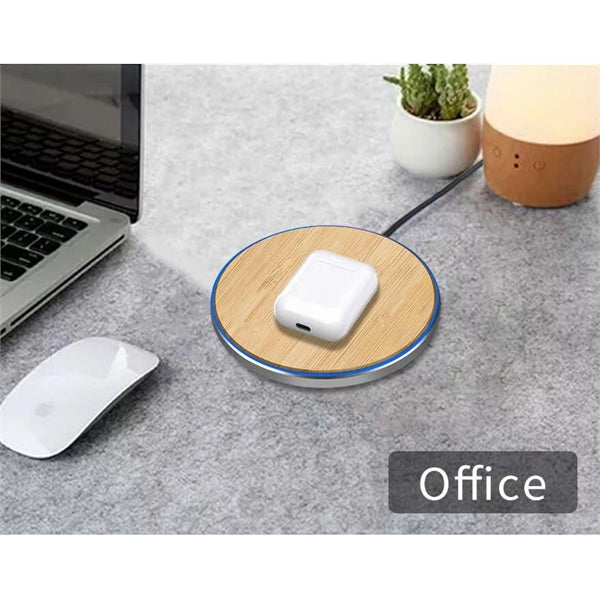 15W QI Certified Bamboo Charging Pad