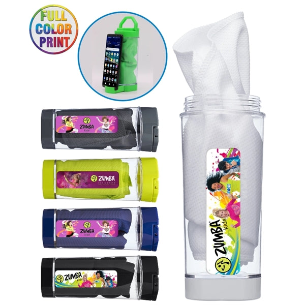 Cooling Towel In Phone Stand Carabiner Case