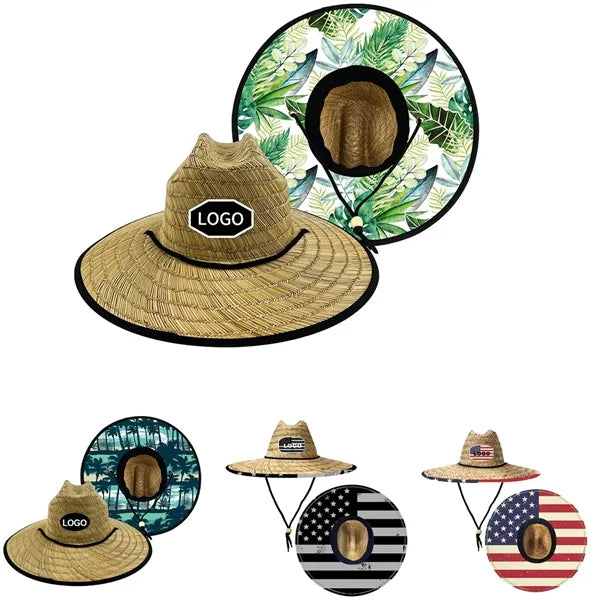 Lifeguard Straw Hat Full Color Underbrim & Patch