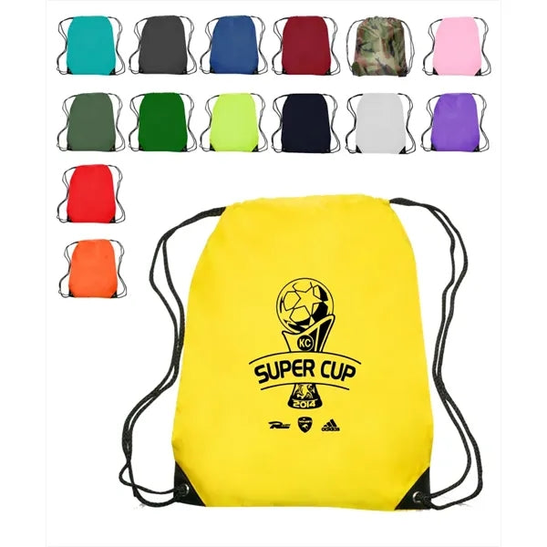 Union Printed - Black Trim Drawstring Bags
