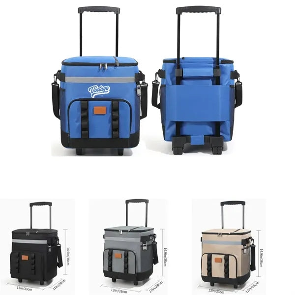 Insulated Portable Rolling Cooler for Shopping Picnic BBQ