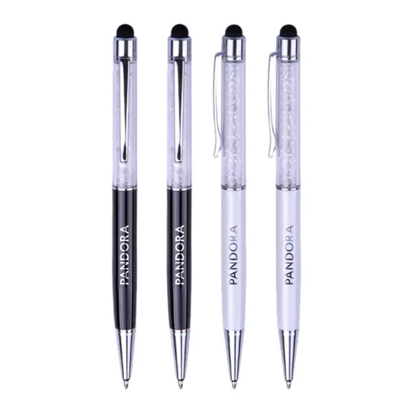 Gem Stone Metal Ballpoint Pen with Stylus & Cross Refill