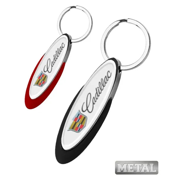 Oblong Metal Color Keychain