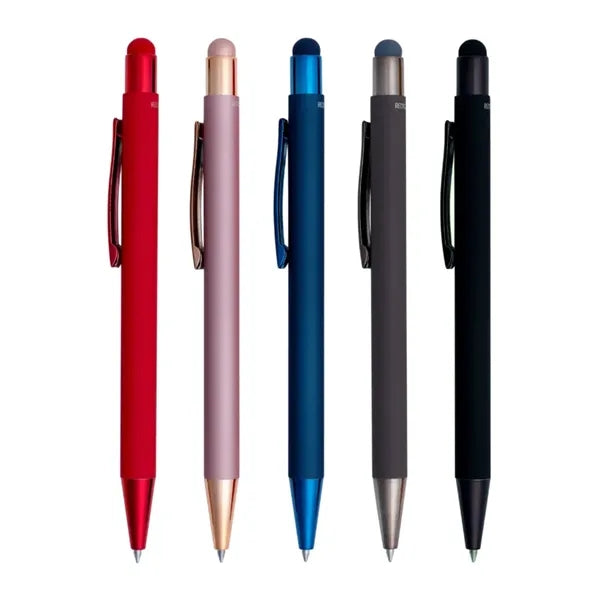 Stylus Satin Soft Touch Gel Click Recycled Aluminum Pen