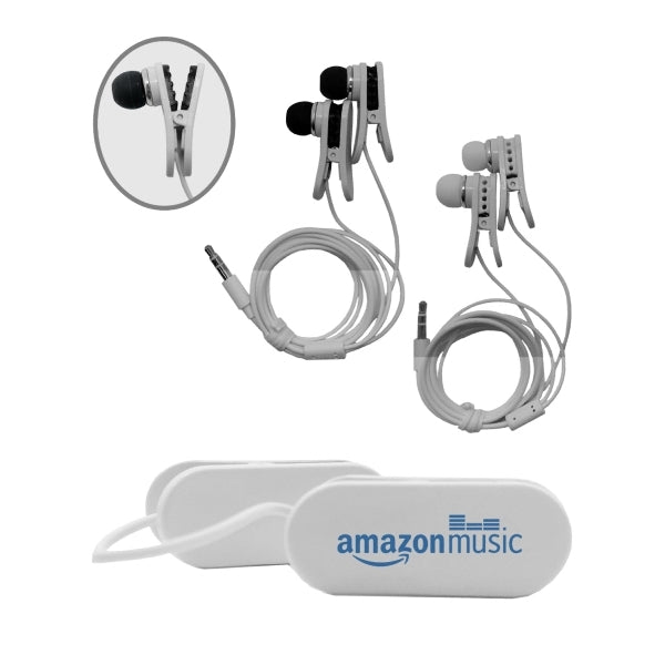Ear Buds With Clothing Clip