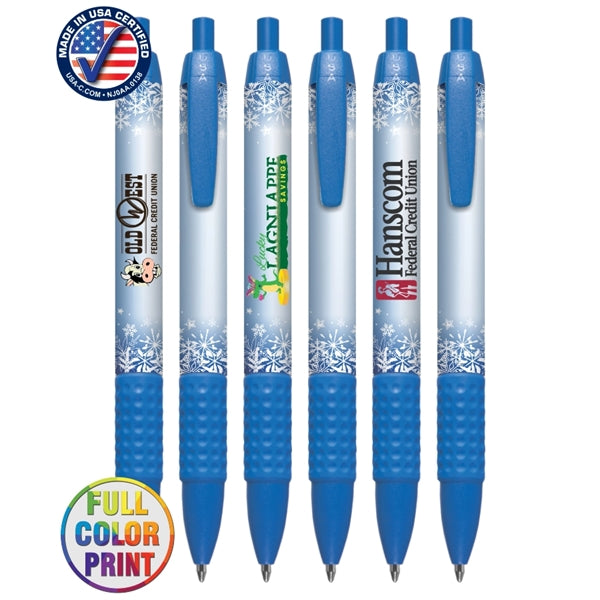 Union Printed, Certified USA Made "Holiday Snow" Click Grip