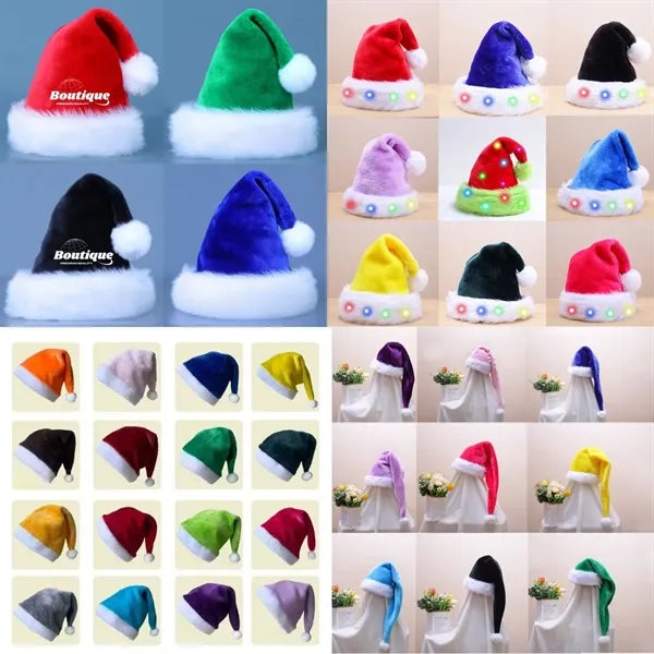 Plush Christmas Santa Hat For Adults And Kids Multicolor
