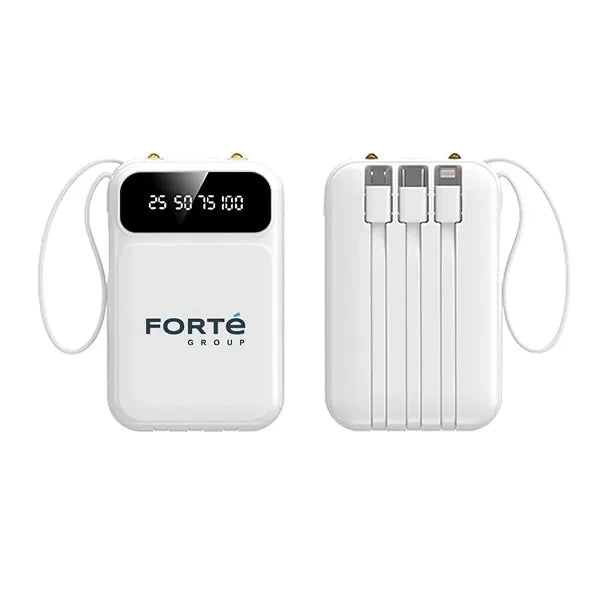 10,000 mAh Multi-Cable Flashlight Power Bank