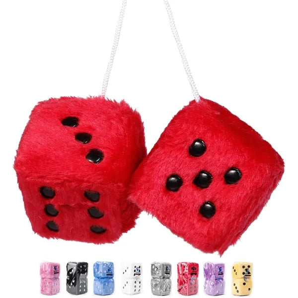 Car Retro Hanging Fuzzy Plush Dice
