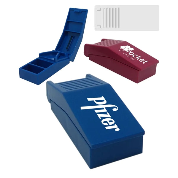 Pill Box with Tablet Splitter - One Color