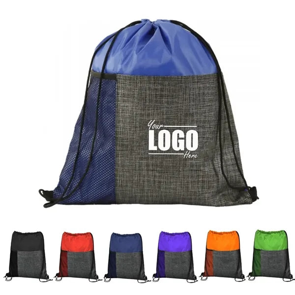Etched Pocket Drawstring Backpack