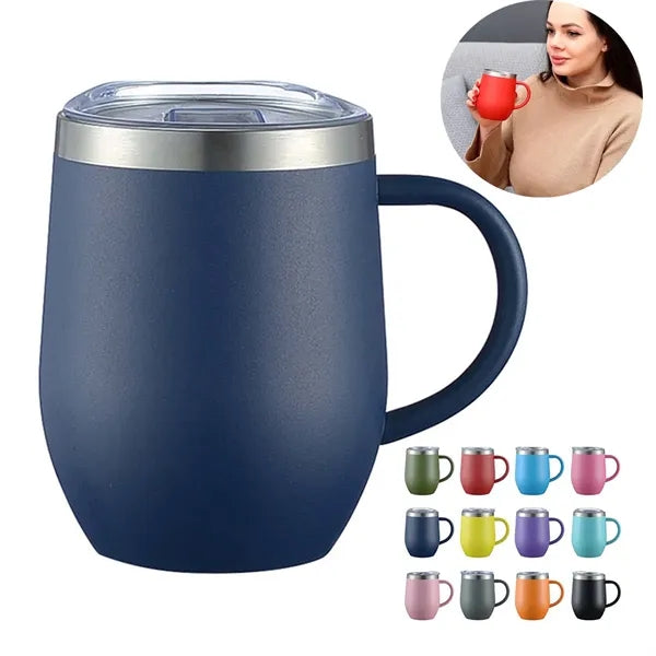 12oz Stainless Steel Insulated Vacuum Coffee Mug With Handle