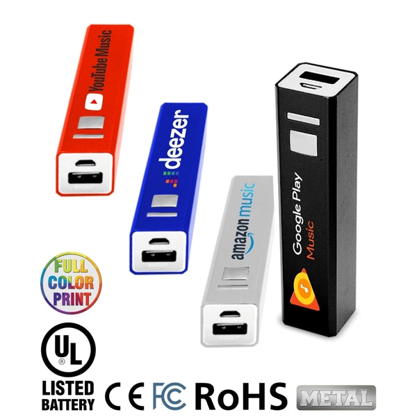 Aluminum Power Bank (2200 mAh)w/ LED indicator- Full C