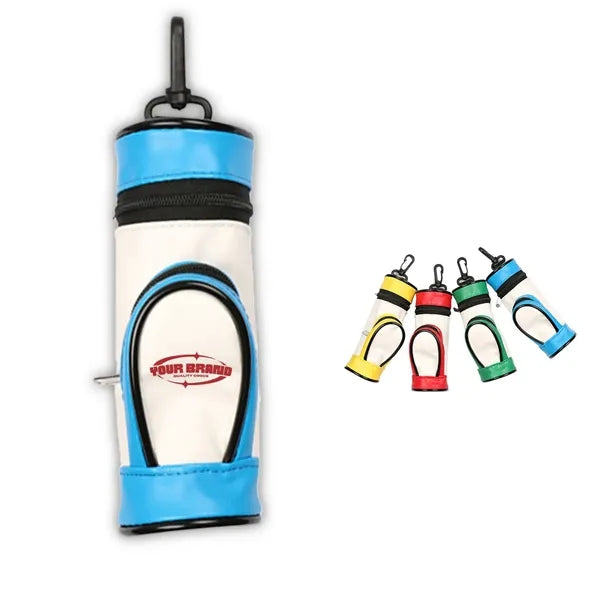 Durable Golf Ball Holder with Clip Leather 3-Ball Pouch