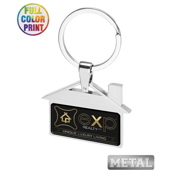 House Shaped Metal Keychain