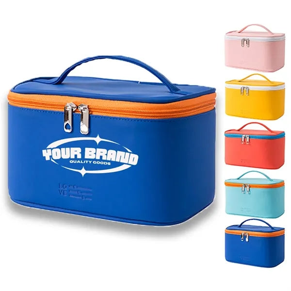 Portable Travel Zipper Cosmetic PU Storage Bag Waterproof