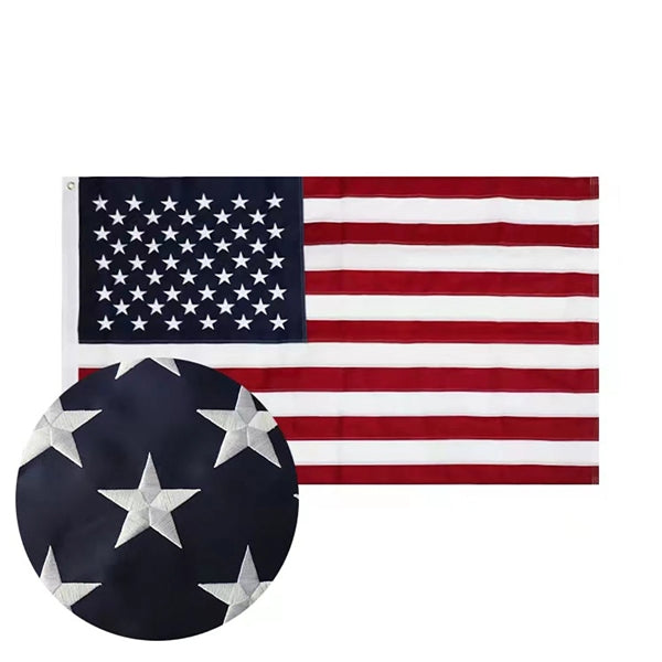 American Flag With Embroidered Stars
