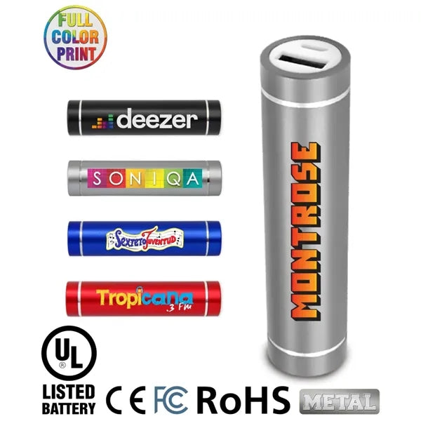 Round USB Rechargeable Power Bank (2200 mAh) - Full Color