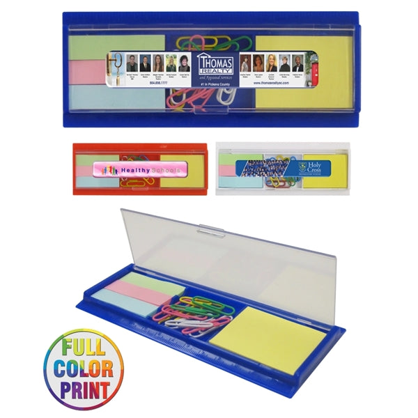 Sticky Note Set With Paper Clip & Ruler