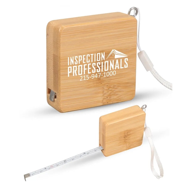 Bamboo Wood (3ft) Square Shaped Tape Measure and Wrist Band