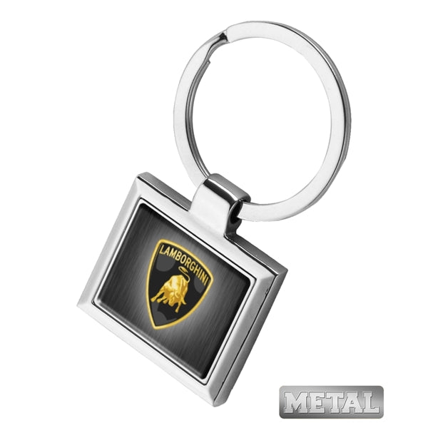 Square Shaped Metal Keychain