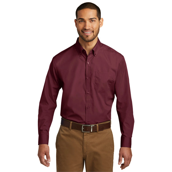 Port Authority Long Sleeve Carefree Poplin Shirt.
