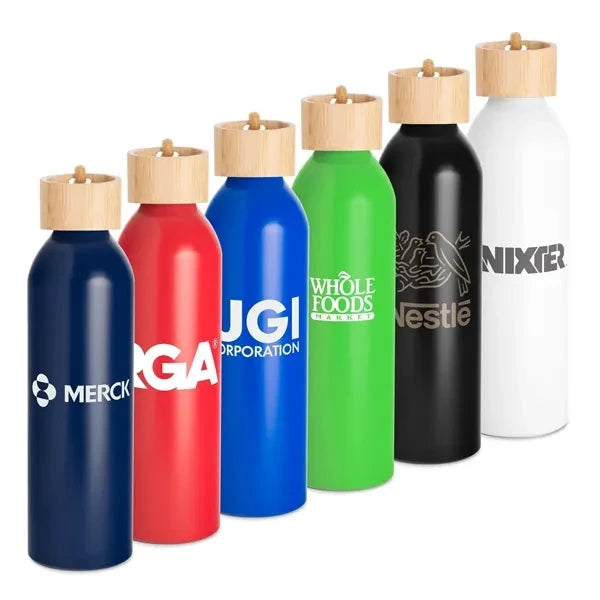 Meriden Sustainable Aluminum Bottle with Bamboo Lid &Cotton