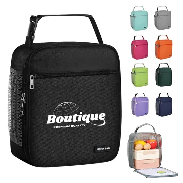 Insulated Lunch Bag With Handle Portable Cooler Tote Box