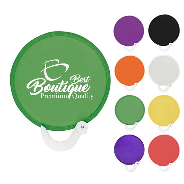 Custom Portable Foldable Polyester Hand Held Disc Fan