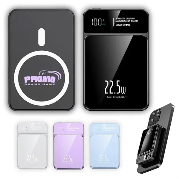 5000mAh Magnetic Wireless Power Bank Fast Charging LED