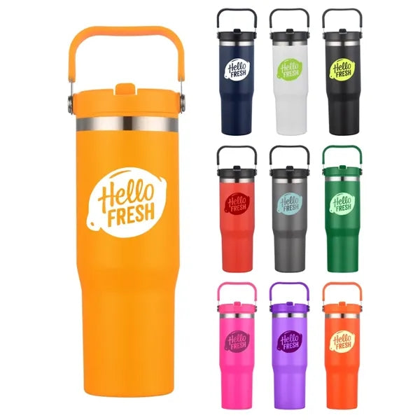 Union Printed - 30 Oz. Double Wall Tumbler w/  Carrier Handl