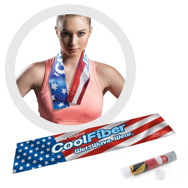 7" x 33" CoolFiber™ Cooling Towel - Full-Color, Full Bleed
