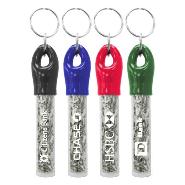 US Recycled Currency Filled Cylinder Shaped Key Chain