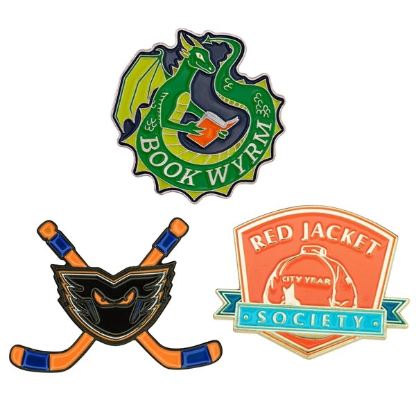 Lapel Pins, Custom Die Struck Economy Enamel