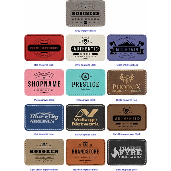 3" x 2" Rectangle Leatherette Patch with Adhesive