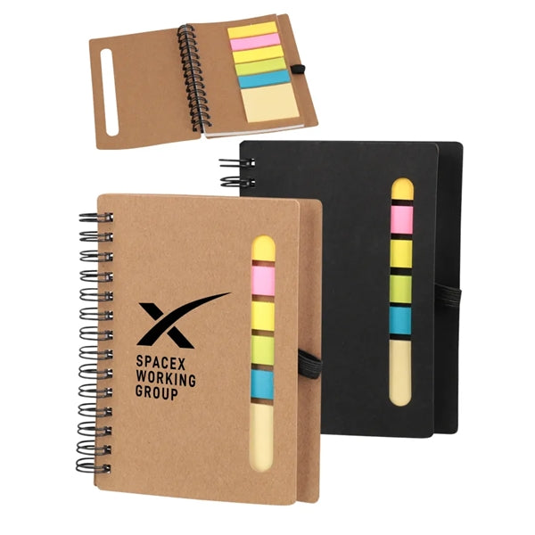 Craft Spiral Sticky Notes Jotter - Notebook w/ pen loop