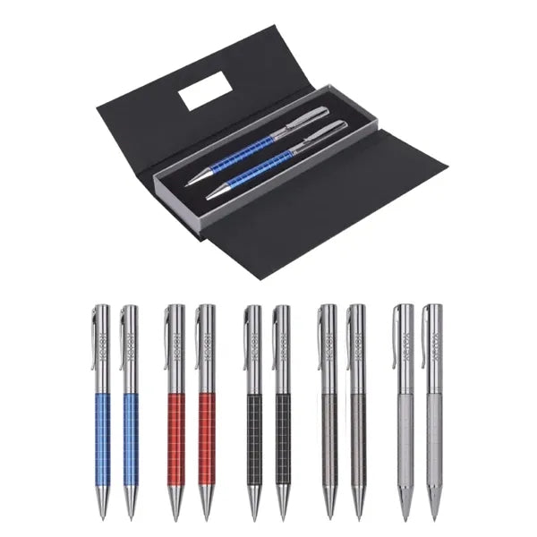 Union Printed- Executive Heavy Metal Barrel Pen & Pencil Set
