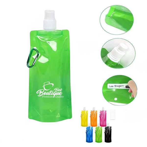 16Oz Pe  Reusable Collapsible Carabiner Hook Water Bag Clip