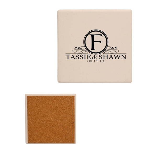 4" Square Absorbent Stone Coaster