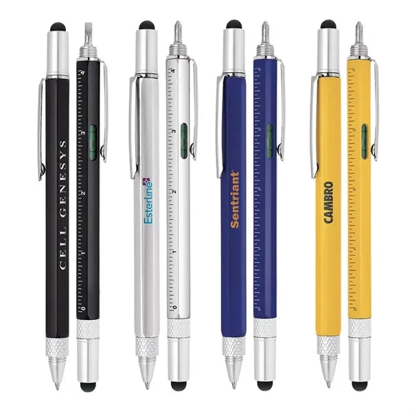 Stylus-233L Ballpoint & Ruler & Screwdriver & Level Tool