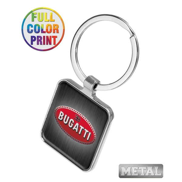 Square Shaped Metal Keychain
