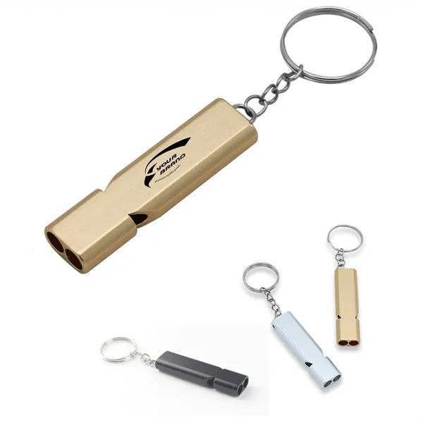 Dual-Tube High Frequency Emergency Survival Whistle Keychain