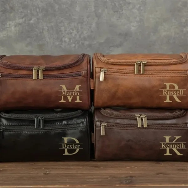 Personalized Toiletry Bag for Men Engrave Name and Initials
