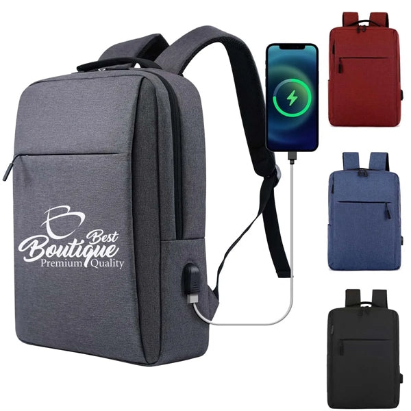 Function Water Resistant USB Charging Port Laptop Backpack
