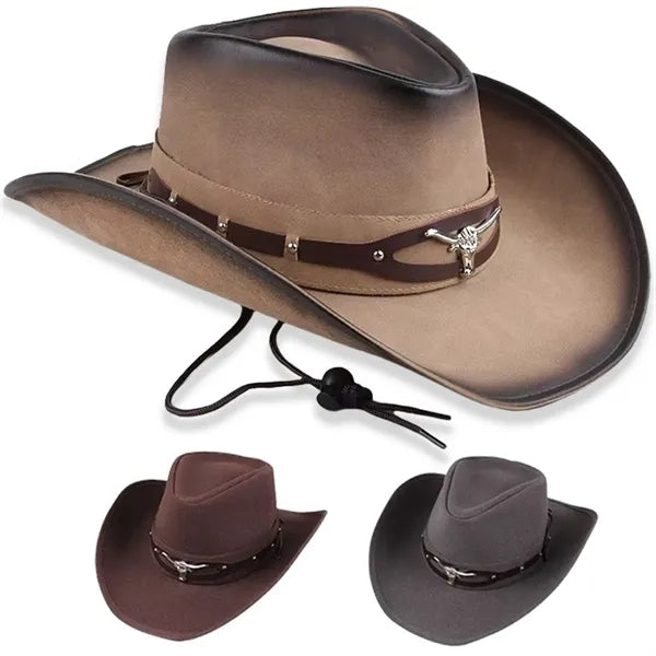 Leather Men's Western Cowboy Hat