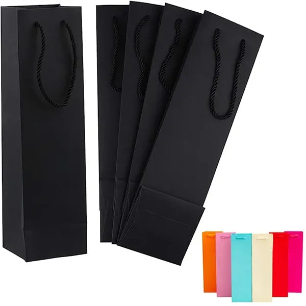 Colorful Single Wine Bottle Paper Gift Bags
