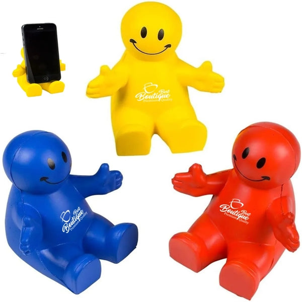 Squeezable Stress Reliever Colorful Smiley Face Phone Holder