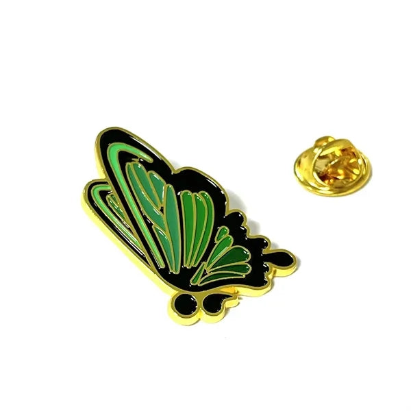 Enamel Lapel Pin  With Butterfly / Rubber Clutch-#1