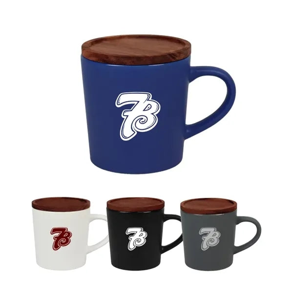 Union Printed - 16 Oz. Ceramic Mug w/ Wood Lid